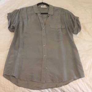 Habotai Silk Short Sleeve Blouse